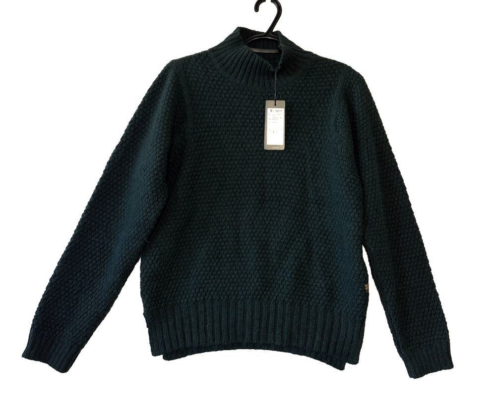 G-Star Raw Womens Small Graphite Mock Neck Pullover Sweater Lambswool Angora NWT